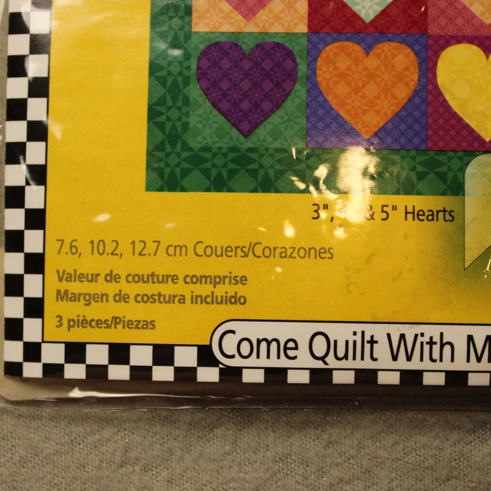 Omnigrid Easy‎ Heart Templates Clear 3pc 2212 Quilting Sewing Craft Tool New